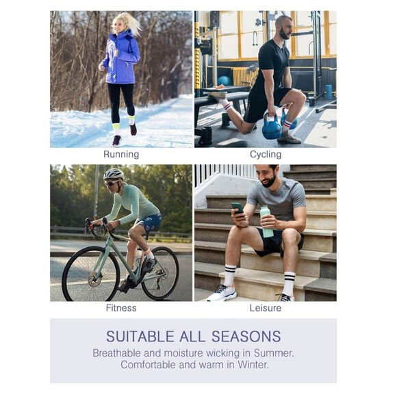 Airacker Athletic Socks Calf Performance Cushioned Breathable Crew 6 Pairs S6 - Picture 6 of 8